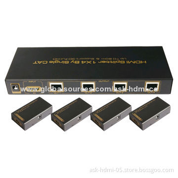 HDMI 1x4 Cable by Single Cat Splitter Extend Distance Can be Up to 60m